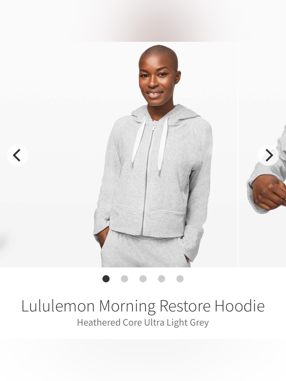 Lululemon grey restore zip up hoodie L/XL